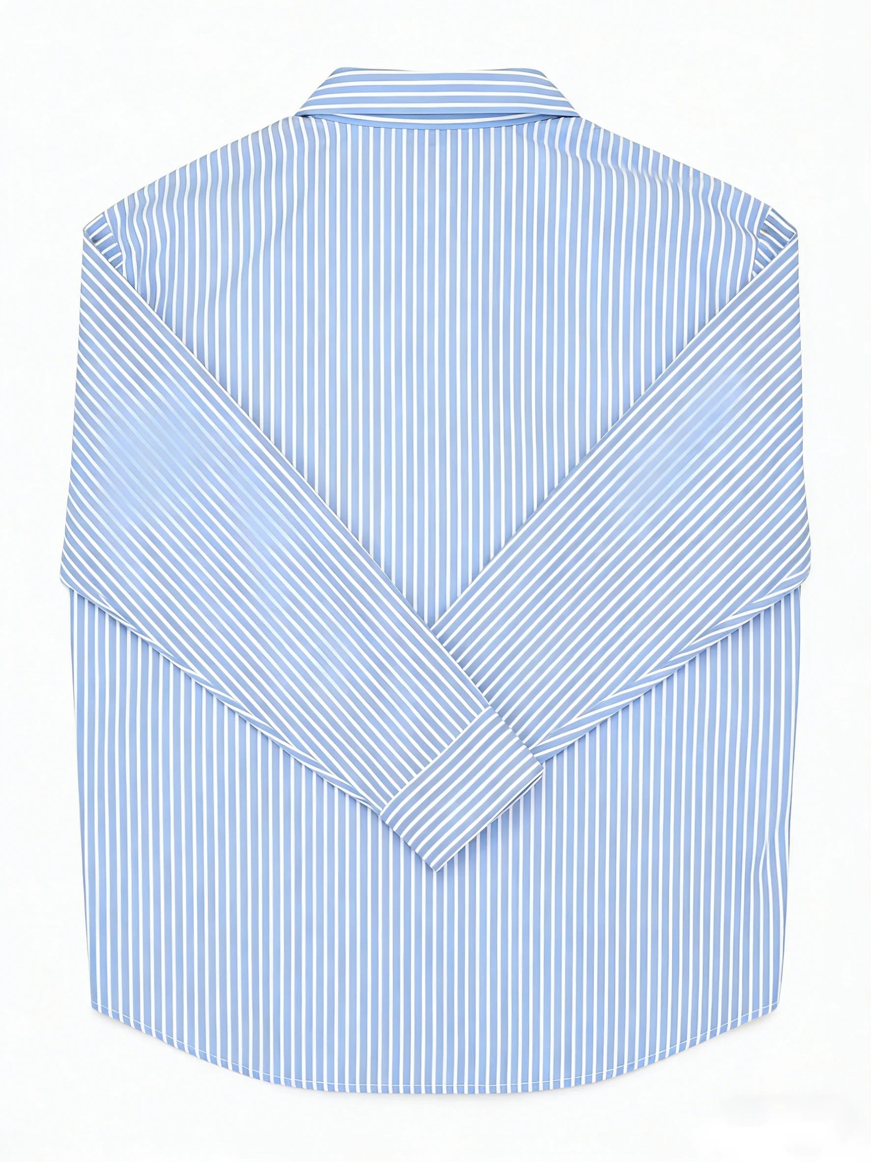 Men's Long-Sleeve Shirt — Gender-Neutral Business Casual, Solid Colors & Stripes, Office Attire
