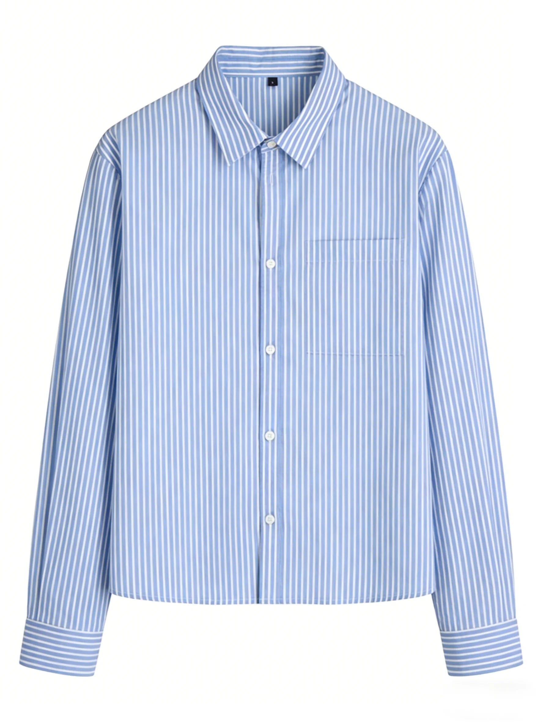 Men's Long-Sleeve Shirt — Gender-Neutral Business Casual, Solid Colors & Stripes, Office Attire