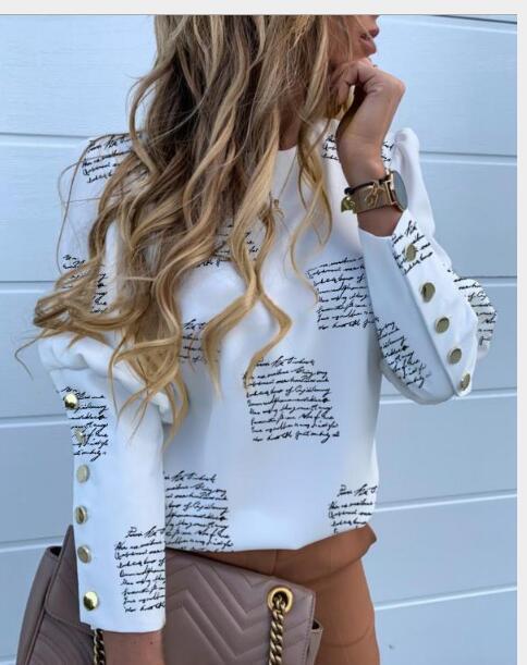 Spring Fashion Shirt — Long-Sleeve Cropped Top — Women's Pineapple-Print Blouse — Slim-Fit Casual— Crew Neck High-Street Shirt
